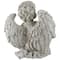 10" Ivory Cherub Angel on Knee with Dove Garden Statue